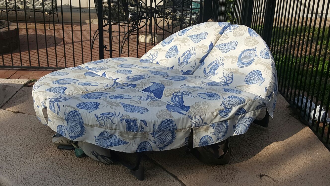 Custom orbit lounger replacement cushions.