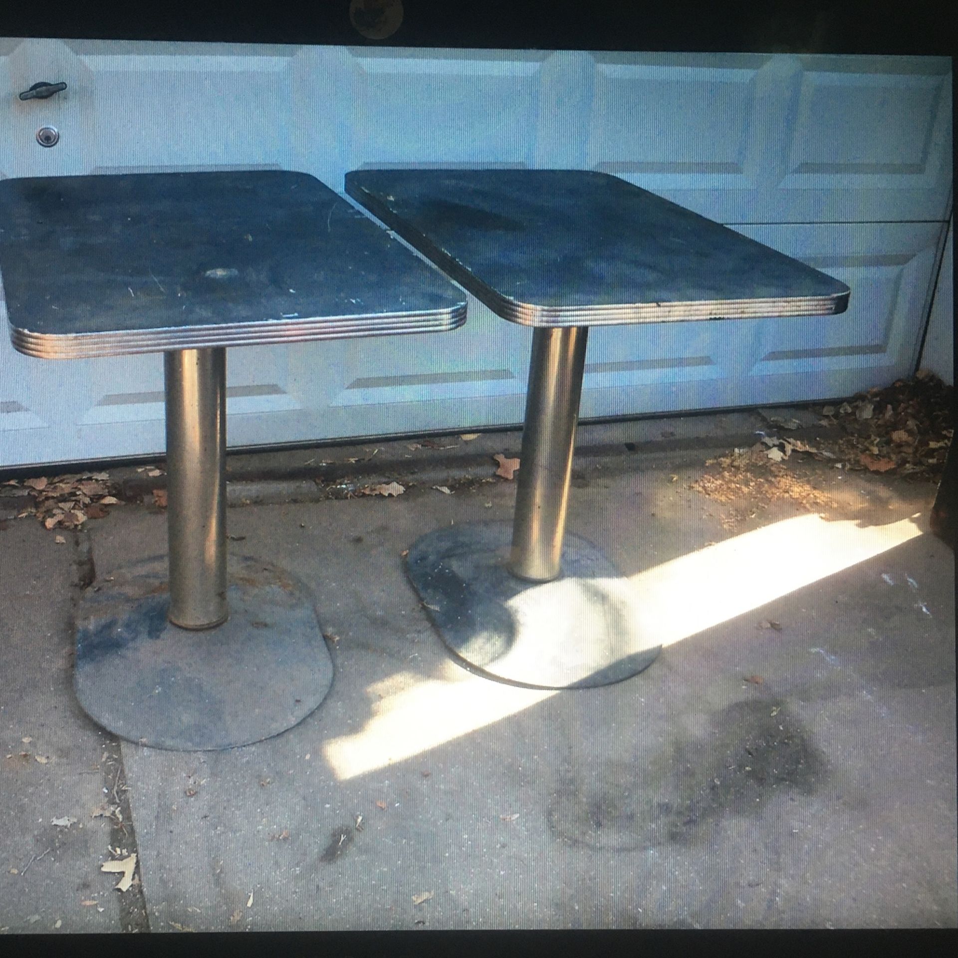 (2) 36" x 24" Restaurant 50s 60s Vintage Diner Tables