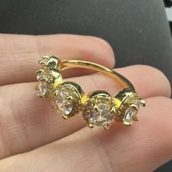 24 K Gold Plated CZ Size 6 Ring