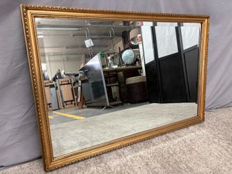 Ornate Gold Painted Beveled Hanging Mirror