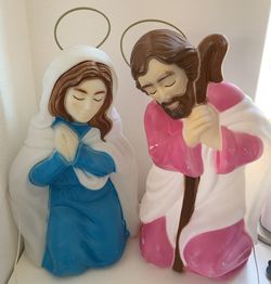 MARY & JOSEPH CHRISTMAS NATIVITY BLOW MOLDS