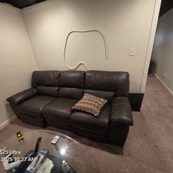 Brown Leather Reclining SOFA