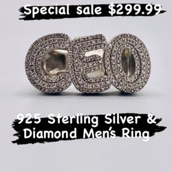 10KT Silver With Diamonds Ring 