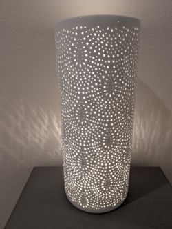 White Ceramic Cutout Uplight Lamp - 17"