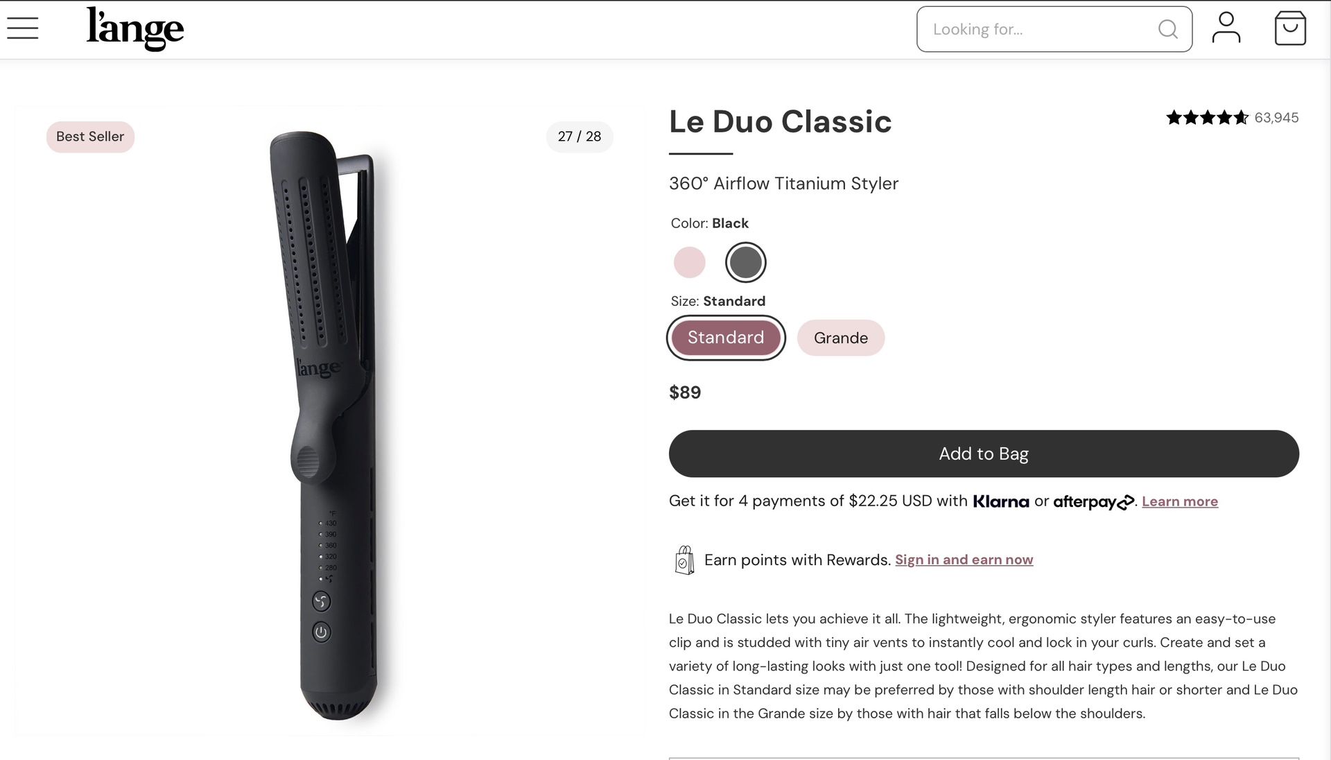 L’ange Le duo 360 Airflow Hair Styler - Black