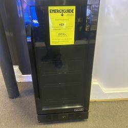 Newair 15" Built-in 96 Can Beverage Fridge in Black Stainless Steel