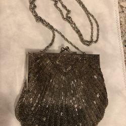 Vintage Valerie Stevens Handmade Beaded Evening Purse Bag With Strap