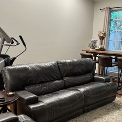 Ashley McCaskill Gray Leather Power Reclining Sofa Set - $1,050