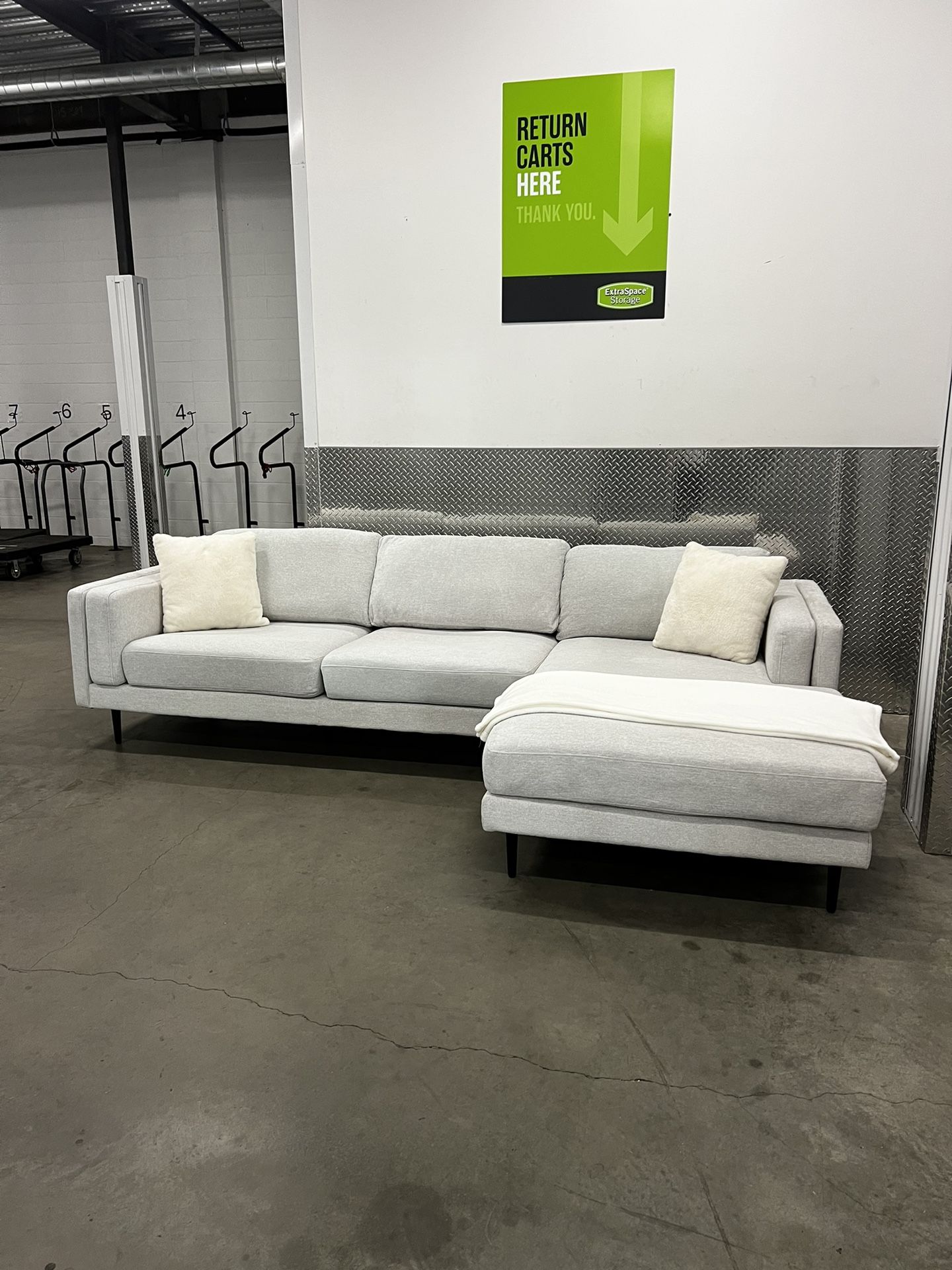 Light Grey/ White Aries Sofa Sectional