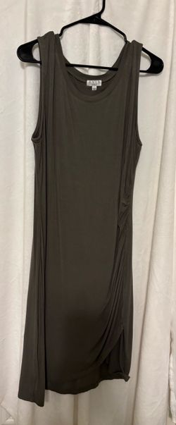 AVLN Olive Green Sleeveless Midi Dress