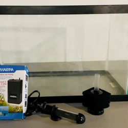 25 Gallons Fish Tank With Free Water Filter, Heater and Battery Air Pump.