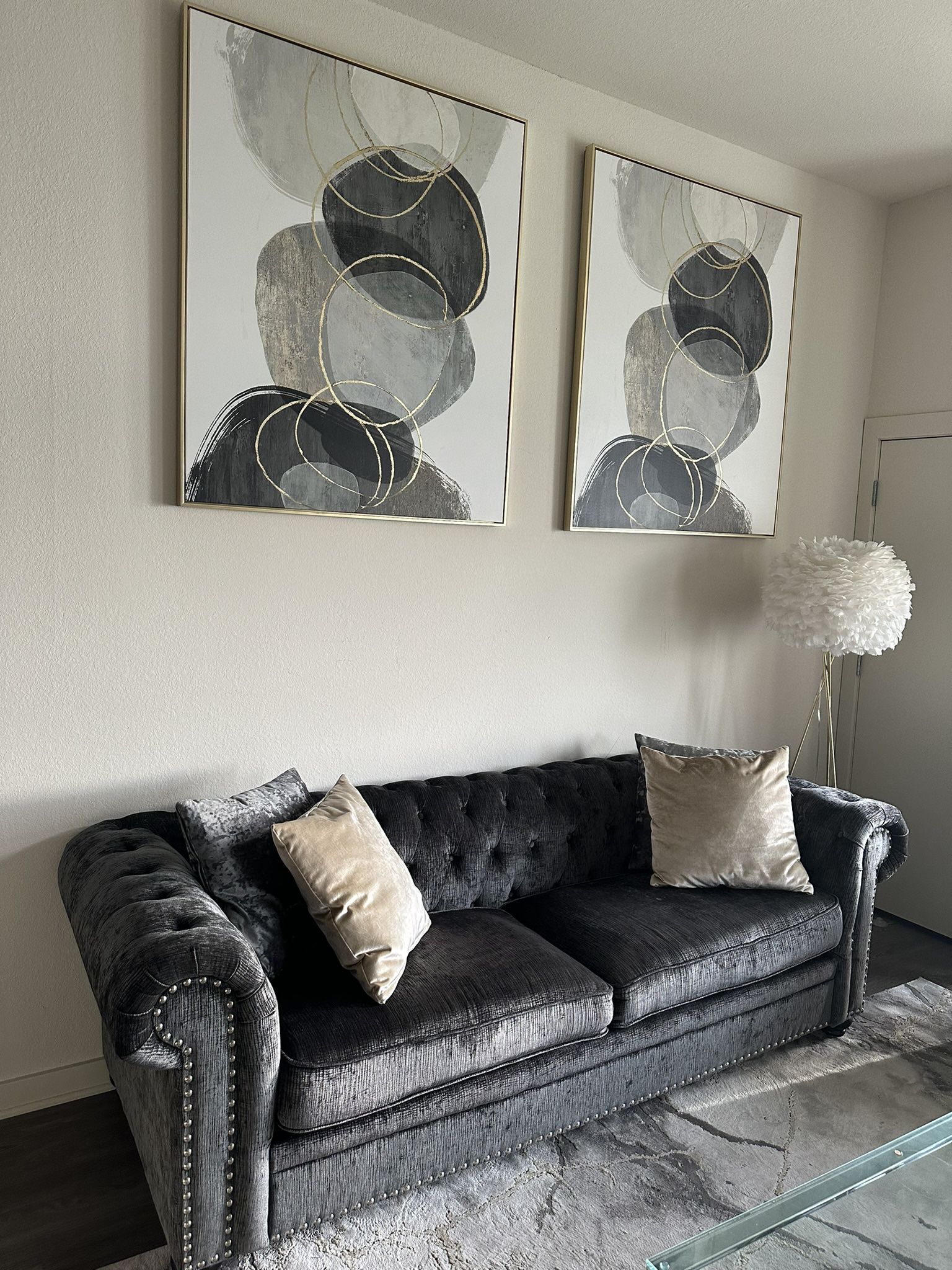 Grey & Gold Living Room Furniture