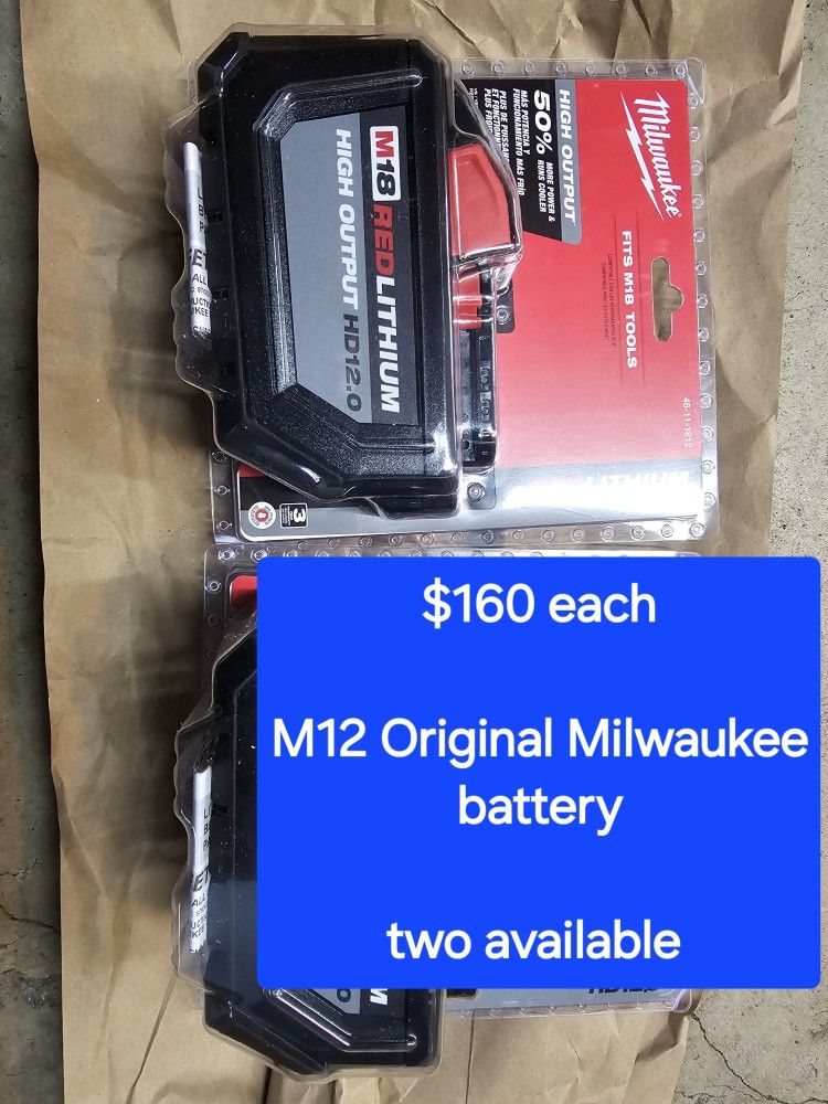 FIRM PRICE Milwaukee M18 12.0 Red Lithium Battery Batteries 2 Of