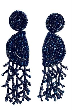Blue Rhinestone Earring