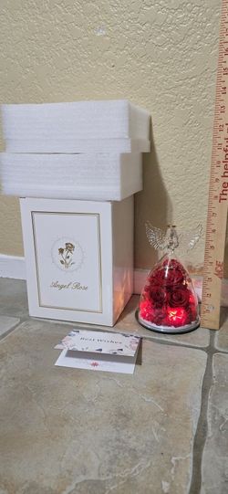 New Glass Light Up Angel Rose