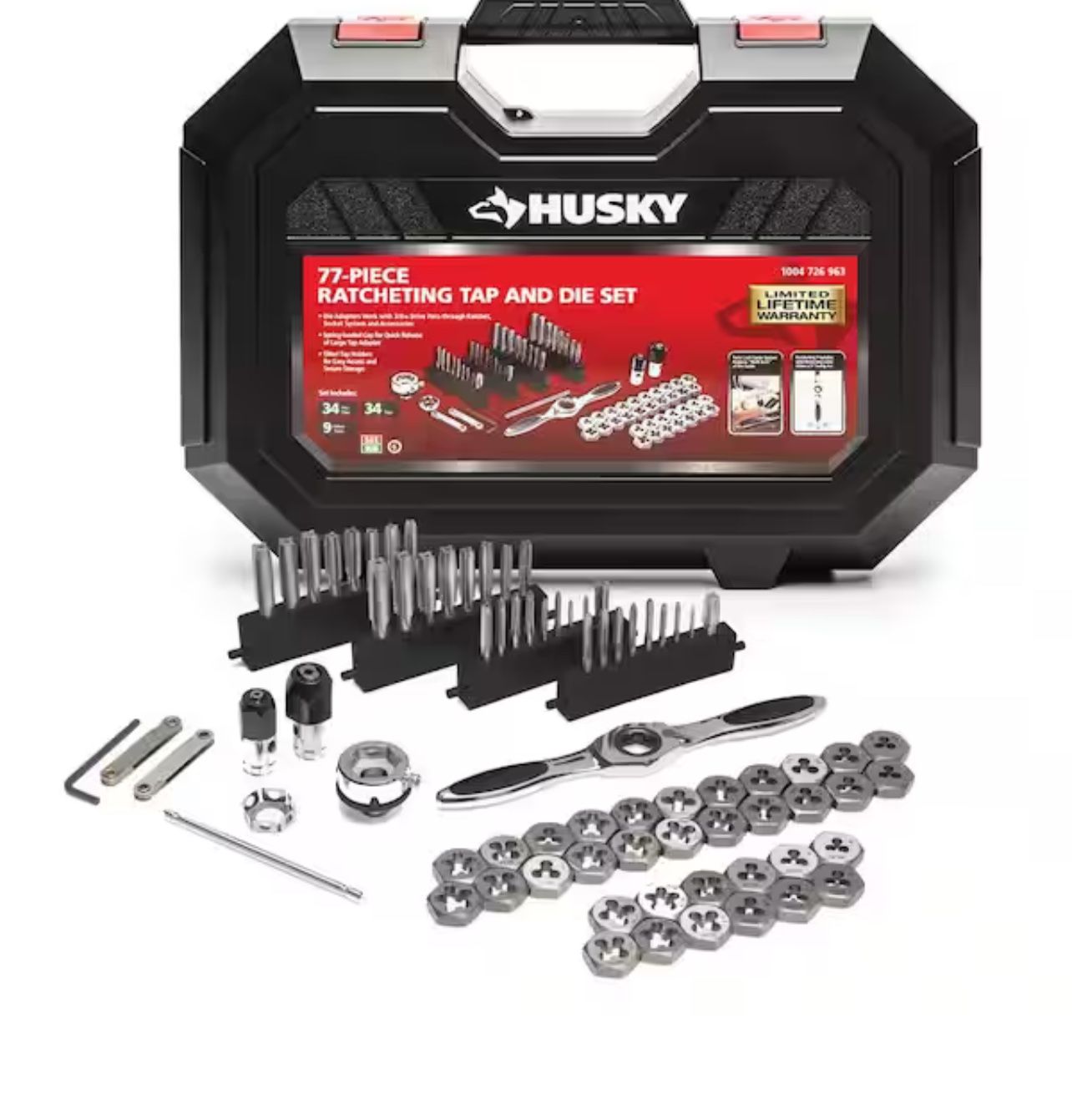 Husky SAE/Metric Ratcheting Tap and Die Set (77-Piece)
