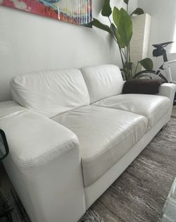 White Leather Couch 