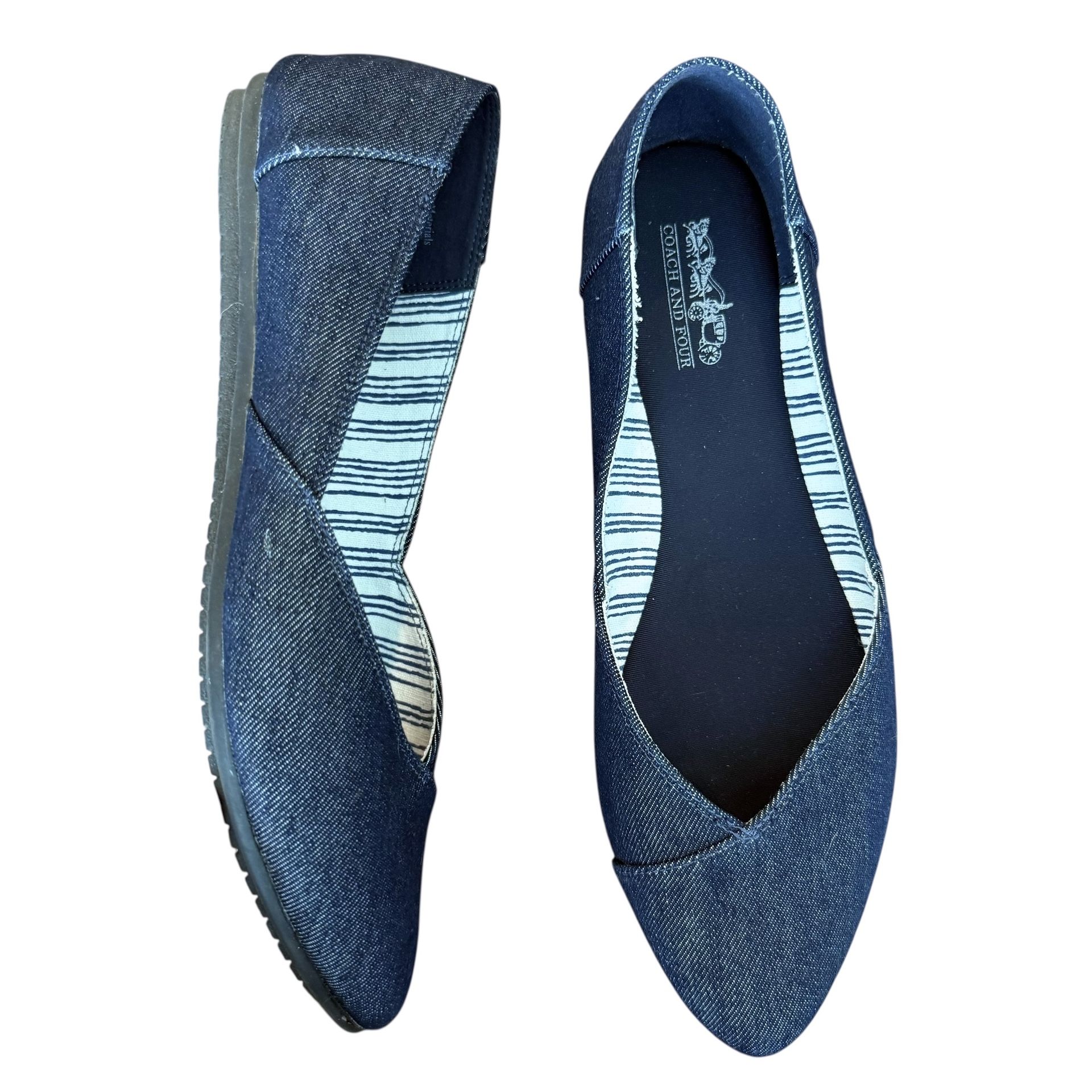 Women’s Blue Denim Flats Size 9 - Coach And Four