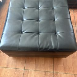 Leather Sofa Couch Ottoman 