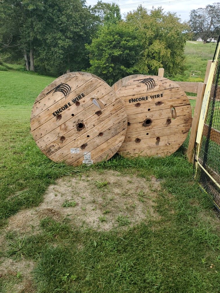 Large Industrial Wooden Wire Spools