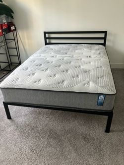Full Bed Frame and Clean Mattress Combo – Move-in Ready