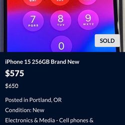 iPhone 15 256GB Brand New