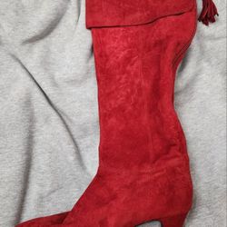 NEW BANDOLINO WOMENS 10 MEDIUM Red SUEDE boots With Zipper