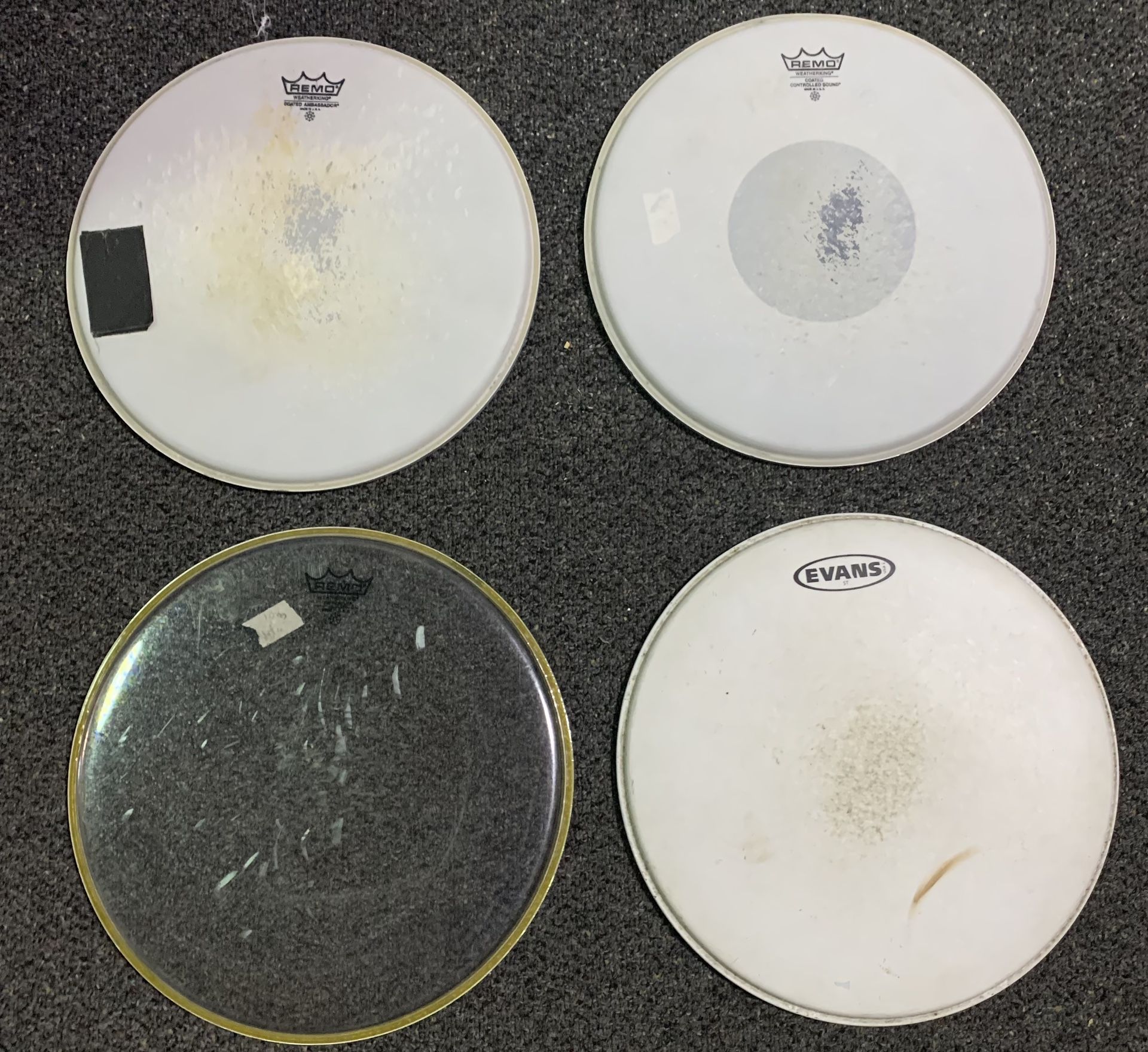 Remo And Evans 14” Gently Used Coated And Clear Drum Heads - $3 each