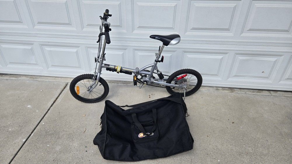 Zbike Folding, 16",Active Suspension,3-speed Bicycle+Travel Bag+Pump. FANTASTIC