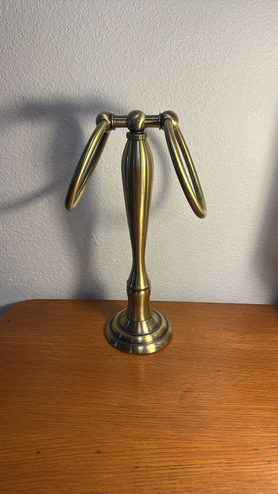 Vintage Freestanding Brass Towel Holder