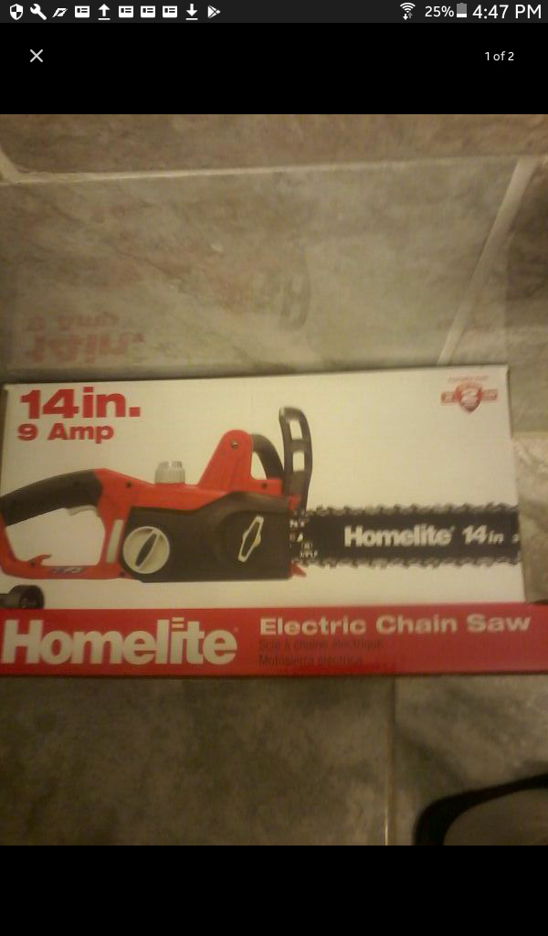 Brand new electric chain saw $65 must go