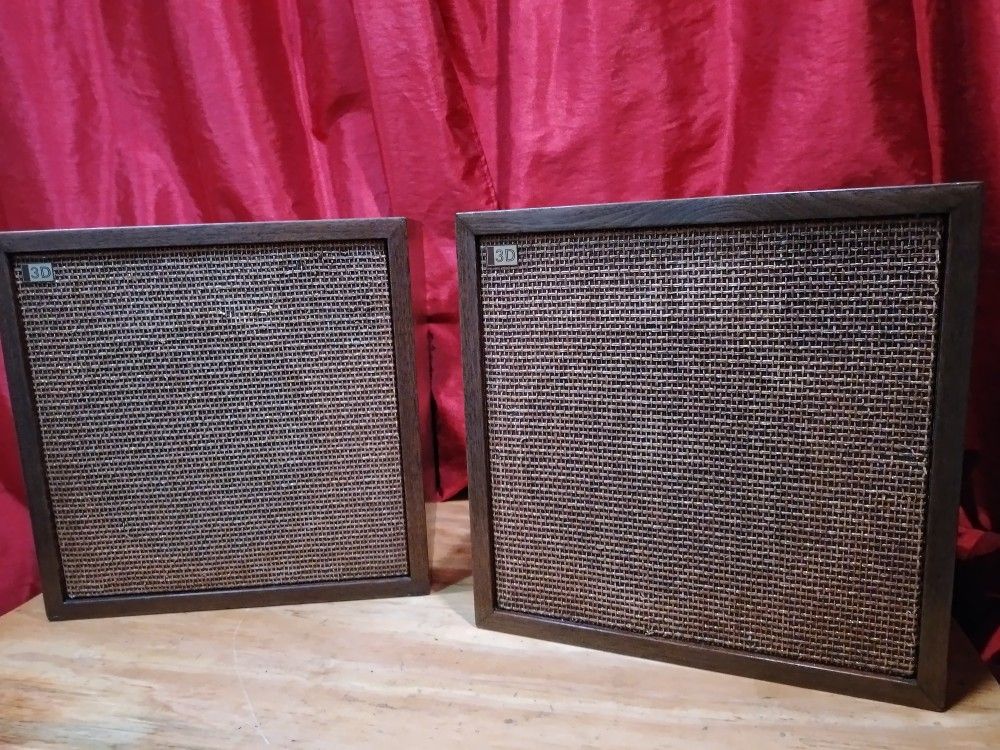 EJ Korvette XAM 3D Cube Speakers 10" Alnico 1960s Audio Rare Audiophile