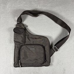 Baggallini Sling Backpack Brown Crossbody Travel  Zip Pocket Messenger Bag NEW