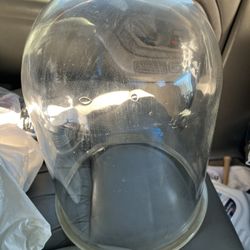 RARE! Pyrex ANTIQUE GLASS BLOWN DISPLAY DOME GROUND RIM BUBBLE 12” TALL 