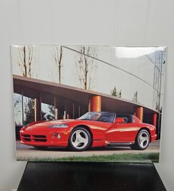 Vintage Accento Craft INC. Red SRT Dodge Viper Automobile Art Print 