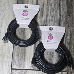 2X, Cat6 Ethernet Cable 25ft Deal Worthy 10Gbps High Speed LAN Internet Network