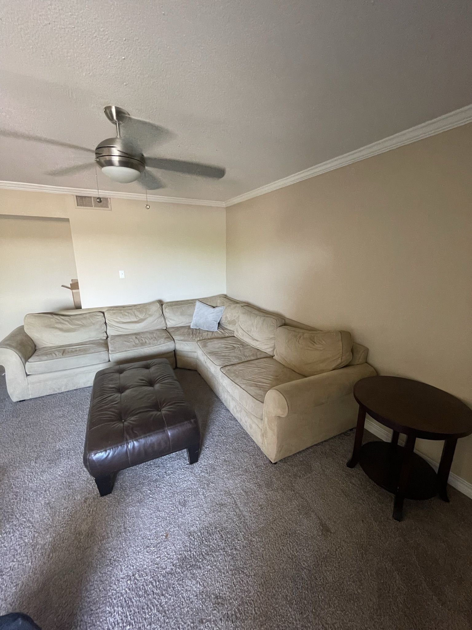 large couch with autumn (circle table not included)