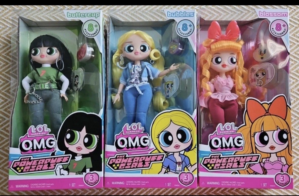 NEW IN HAND SET LOL SURPRISE OMG POWERPUFF GIRLS DOLL BUBBLES BLOSSOM BUTTERCUP