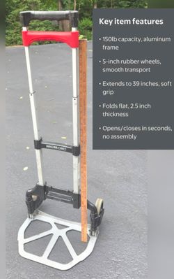 Magna Cart Personal Folding Aluminum Hand Truck, 150lb Capacity