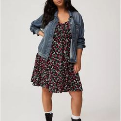 Torrid Mini Skater Dress - Strawberries x Black