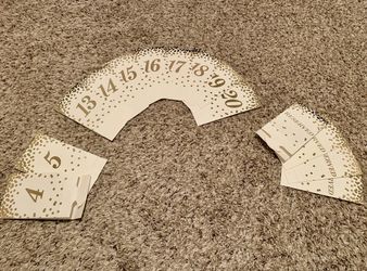 Gold Confetti Table Number Cards (not Complete Set)- $1