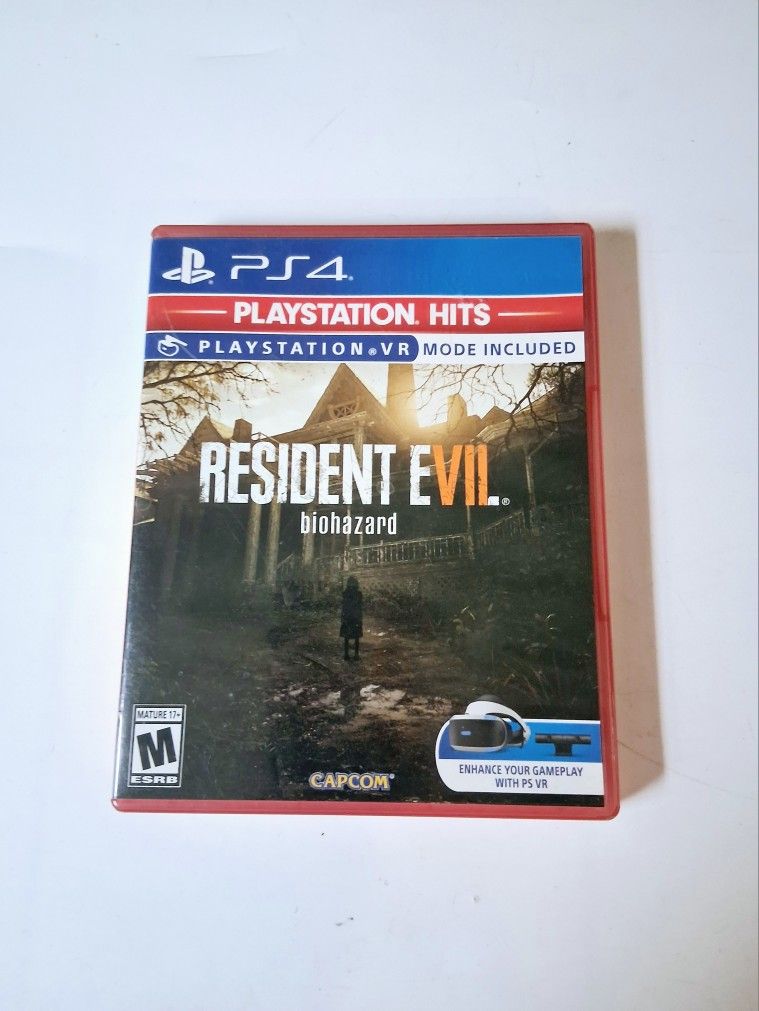 Resident Evil 7 Biohazard PlayStation 4 Video Game Capcom Gaming, case and game. 