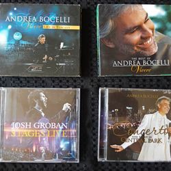 (4) ANDREA BOCELLI JOSH GROBAN LIVE CONCERT DVD'S AND CD COLLECTION