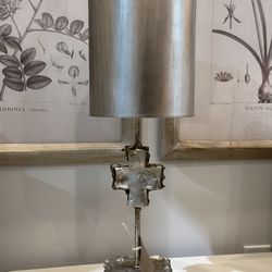 Hansville 23” Lamp. Wear on shade. Silver. MSRP $337. Our price $165 + sales tax 