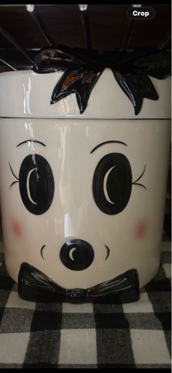 Ceramic Ghost Face Cookie Jar with Lid