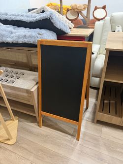 A-Frame Double-Sided Magnetic Chalkboard 40"x20", Caramel Solid Pine Wood, Freestanding Sandwich Board, For Business, Restaurants, Cafes, Weddings, 8 