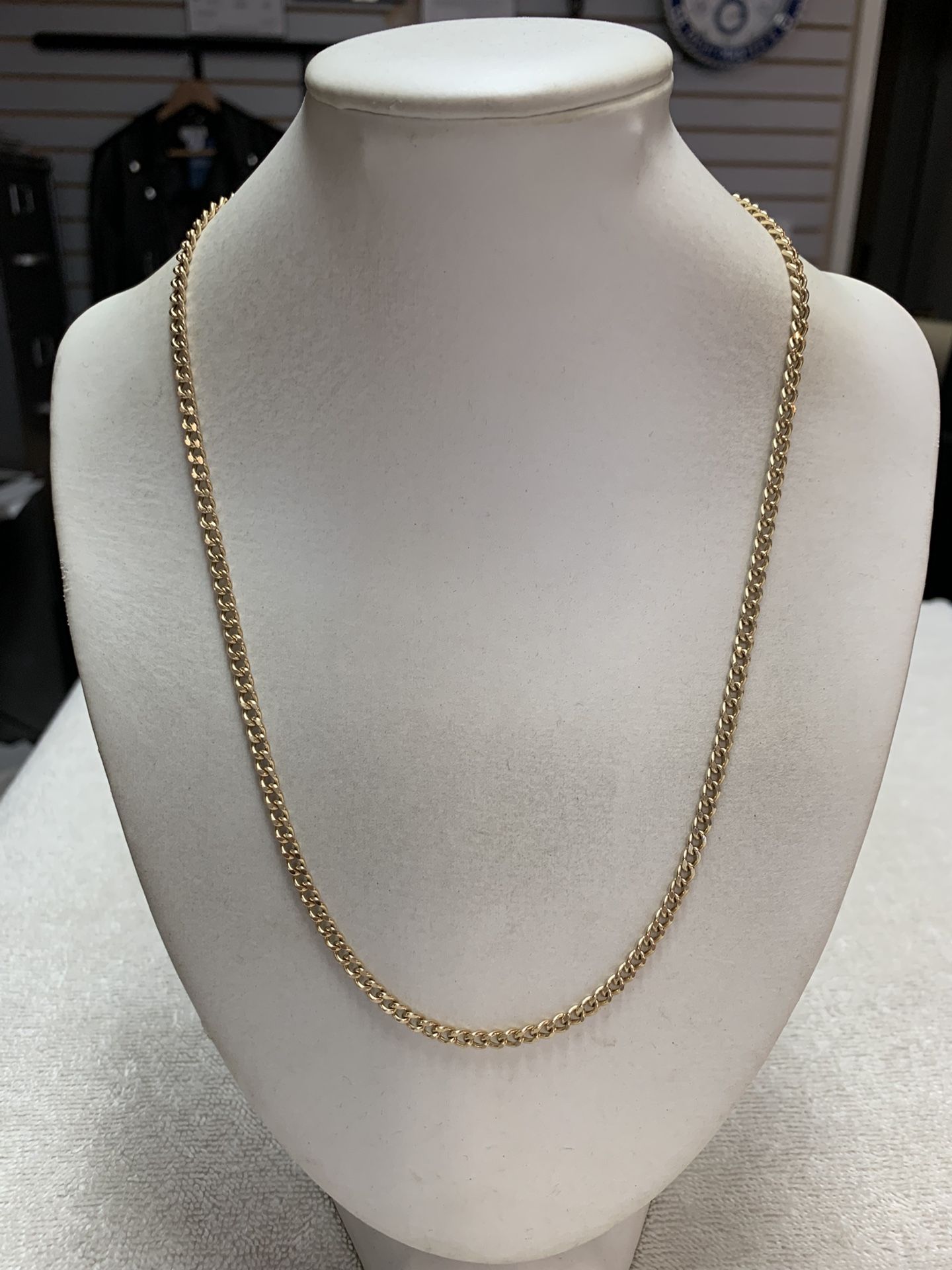 14K Yellow Gold Hollow Curb Link Chain (20”) 8.5 Grams 