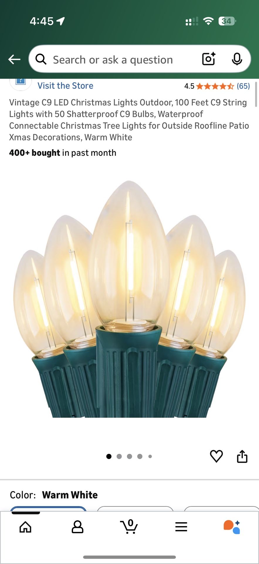 Vintage C9 LED Christmas Lights Outdoor, 100 Feet C9 String Lights with 50 Shatterproof C9 Bulbs, Waterproof Connectable Christmas Tree Lights for Out