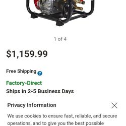 BE Power Equipment Professional 2500 PSI (Gas - Cold Water) Direct-Drive Skid Pressure Washer 