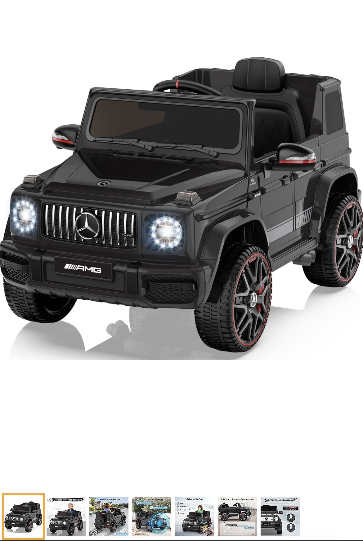 Gently Used Mercedes-Benz G63 Car for Kids, Ride on Car w/Parent Remote Control, LED Headlights, Music Player & Horn, Soft Start, Low Battery Prompt,